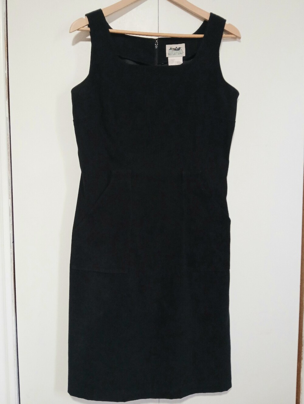 โVintage 90s Northern Reflections Black Sheath Dress Pockets 10 Made in Canada